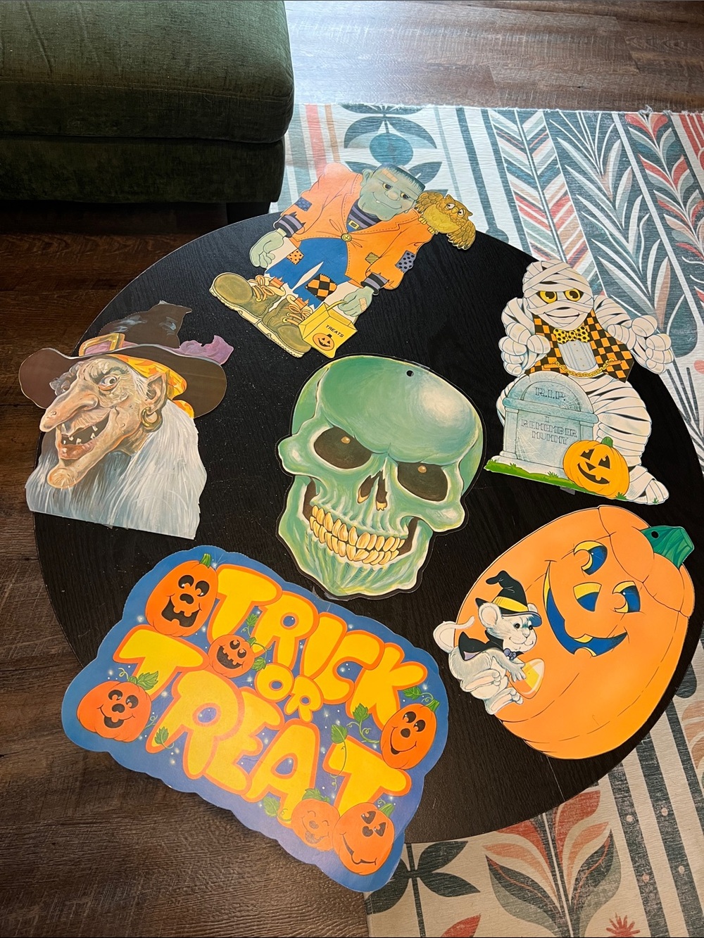 Vintage Halloween Diecut Cutout Lot Wall Hangings Mummy Witch Pumpkin - Picture 10 of 10